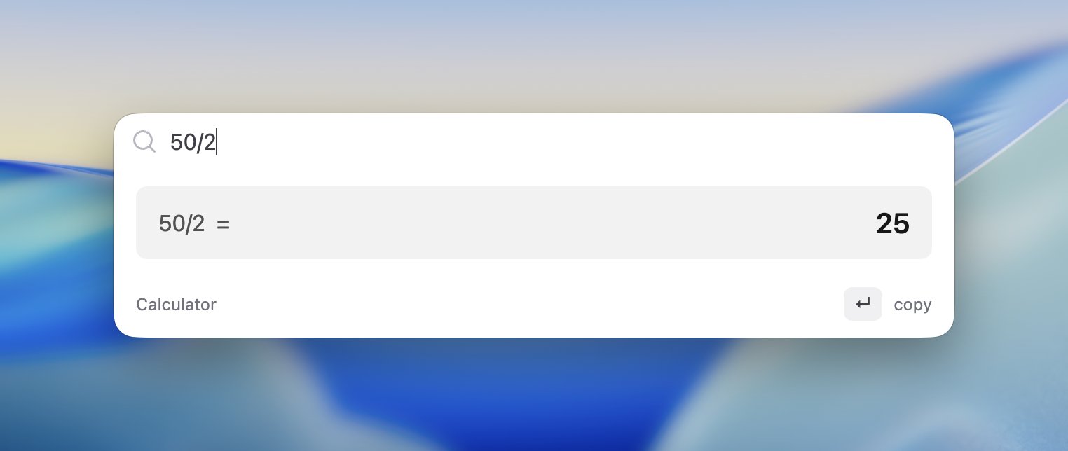 Spotlight-like app calculator